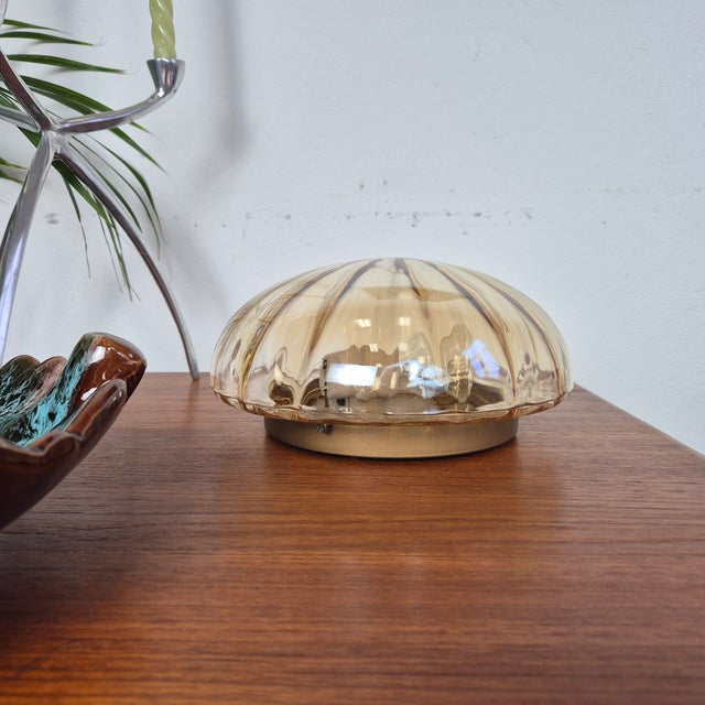1960s Amber Glass Flush Mount, Germany, 1960s For Sale - Image 5 of 9