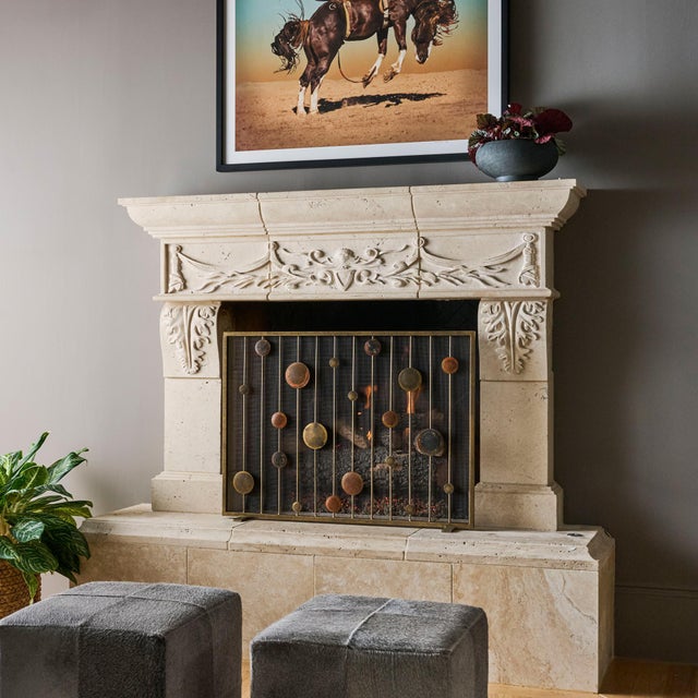 Tobacco Striker Mid Century Modern Fireplace Screen For Sale - Image 4 of 9