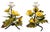 Contemporary Candlesticks Tole Painted Metal Butterflies & Flowers 1960s Italy For Sale - Image 3 of 12