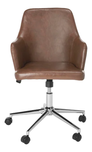 Sophia Swivel Office Chair in Brown & Chrome