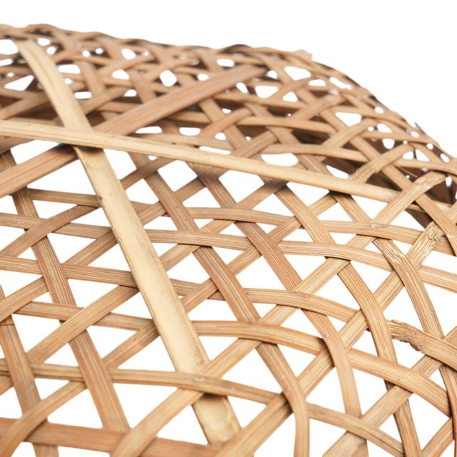 Japanese Woven Split Bamboo Fish Basket, 1900-50 For Sale - Image 4 of 5