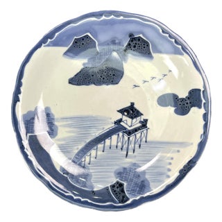 Antique Japanese Edo Arita Cobalt Porcelain Dish, 1750s For Sale