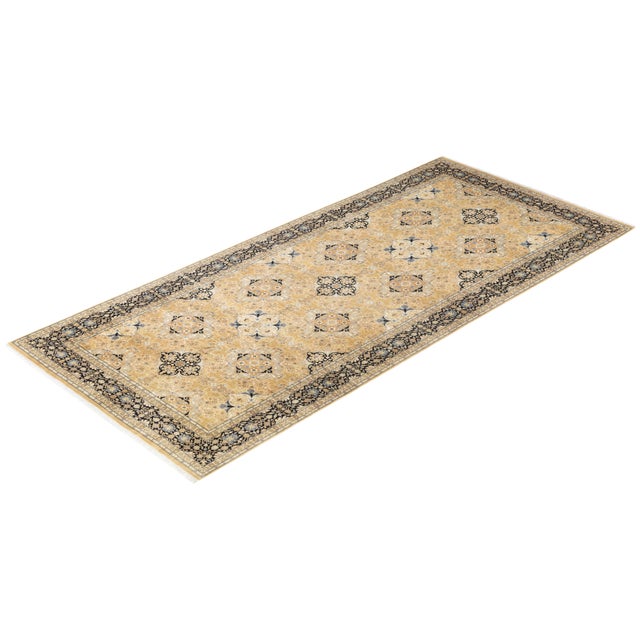 Yellow Mogul Collection Hand-Knotted Runner - Yellow 6' 1" x 13' 5" For Sale - Image 8 of 9