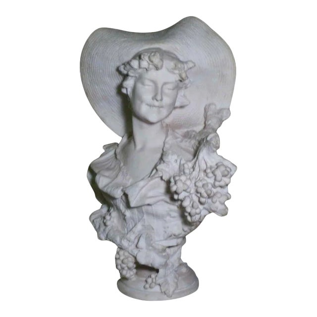 Sculpture 'Mona Lisa of the Vineyard'- 30" H. Bust After Caesare Lapini a Lovely Woman With an Enigm For Sale