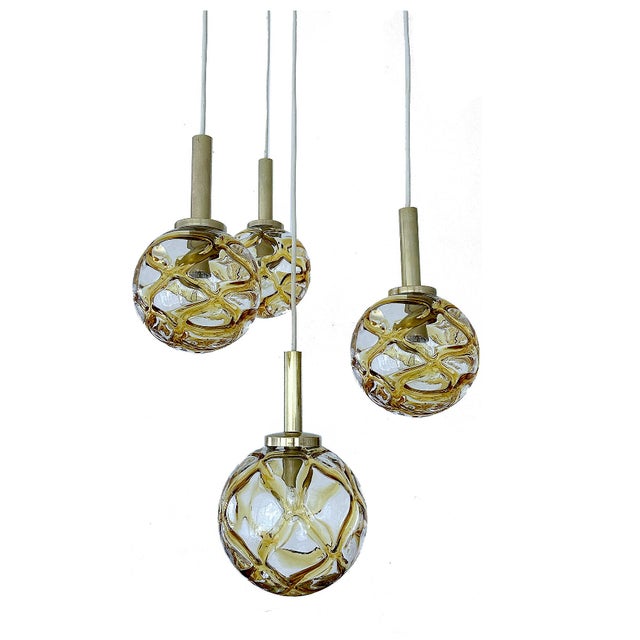 Vintage Glass Pendant Light from Doria Leuchten, 1970s For Sale - Image 16 of 16