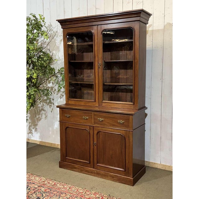 Antique Victorian Two-Section Mahogany Bookcase, 1800s For Sale - Image 3 of 15