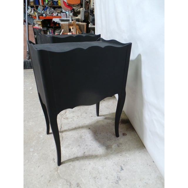 Rococo Style Black Nightstands For Sale - Image 10 of 12