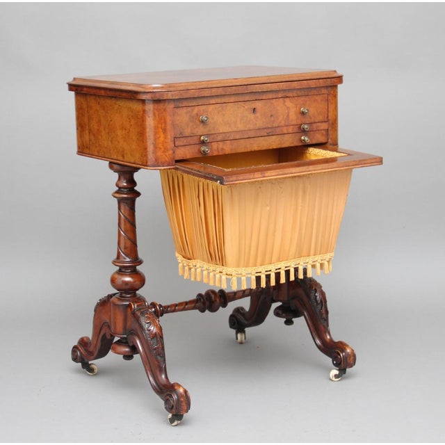 19th Century Burr Walnut Games Table, 1860s For Sale - Image 4 of 17