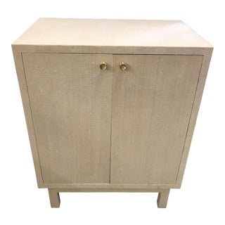 Custom Grasscloth Bar Cabinet For Sale