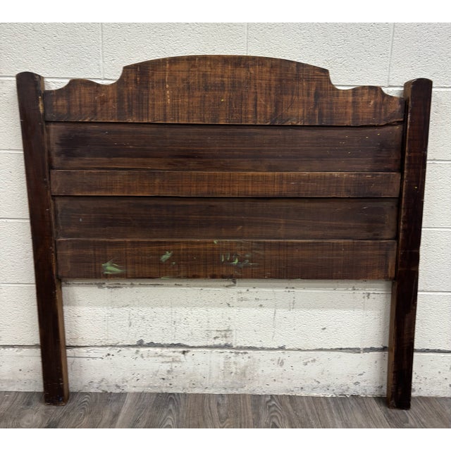 Early 20th Century Antique Twin Size Victorian Walnut Headboard For Sale - Image 5 of 5