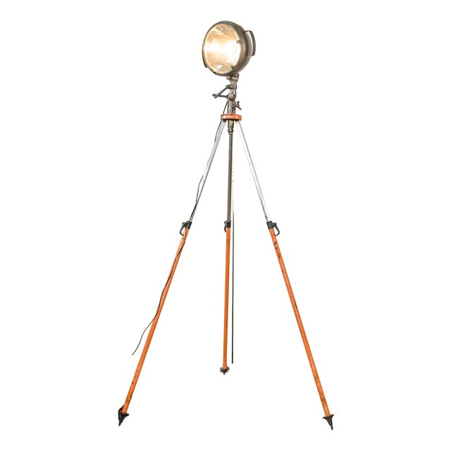 20th Century Military Field Spotlight Floor Lamp from Bosch Eisemann, Germany, 1960s For Sale