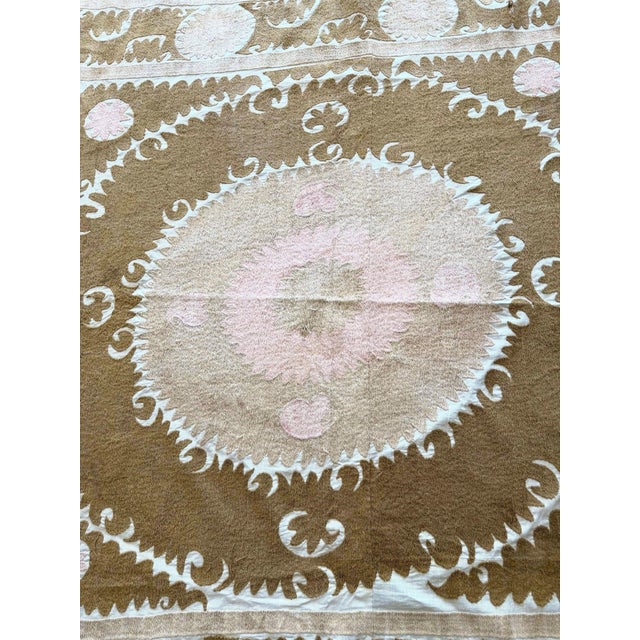 Vintage Embroidery Suzani from Asian, circa 1960s era. Dimension; 61'' x 64'' inches / 156 x 162 cm / 5'1'' x 5'4''...