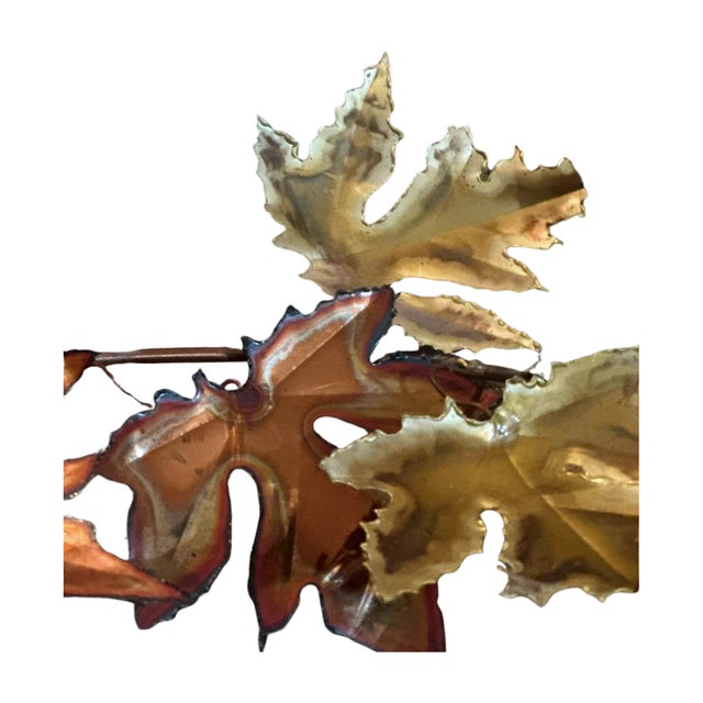 Metal 1982 Torch-Cut Metal Leaf Sculpture — 53” - Signed For Sale - Image 7 of 17