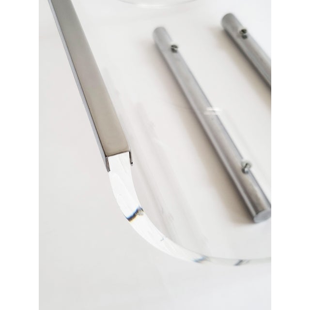 Vintage Italian Acrylic and Chrome Magazine Rack, 1970s For Sale - Image 4 of 9