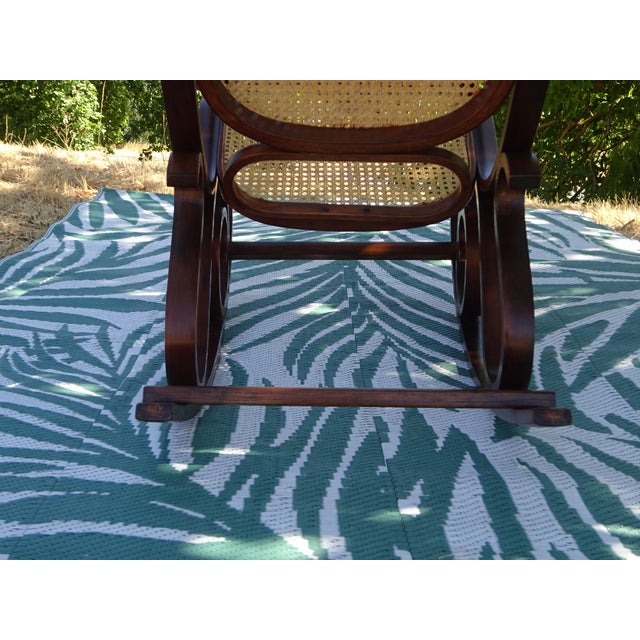 Vintage Rocking Chair in Wood and Rattan, 1980s For Sale - Image 18 of 18