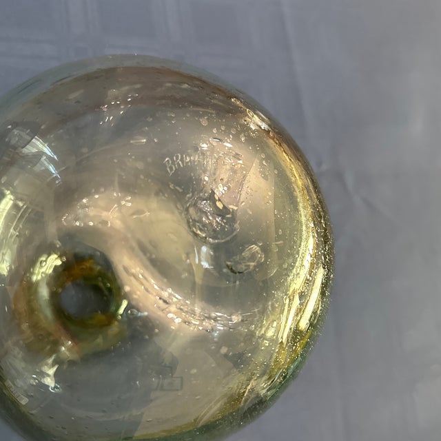 Glass Peter Bramhall Art Glass Hand Blown Orb Vase Signed Bramhall For Sale - Image 7 of 11