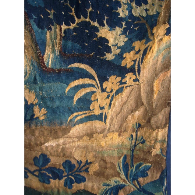 Blue French Aubusson Verdure Country Side With a Lake and Castle 18 Century For Sale - Image 8 of 17