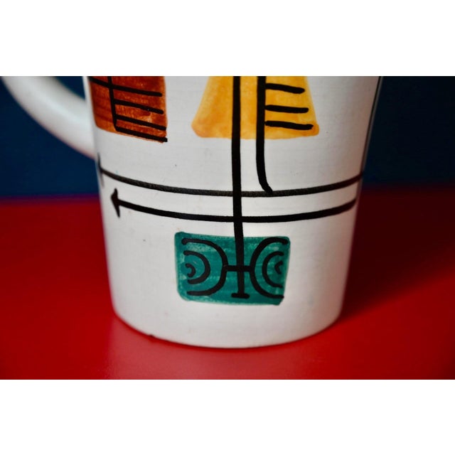 1950s Glazed Ceramic Pitcher with Abstract Decoration by Fernand Elchinger, 1950s For Sale - Image 5 of 8
