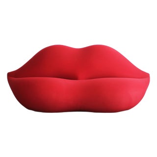 Studio 65 Bocca or Marilyn Sofa in Red Fabric from Gufram, 1970s For Sale