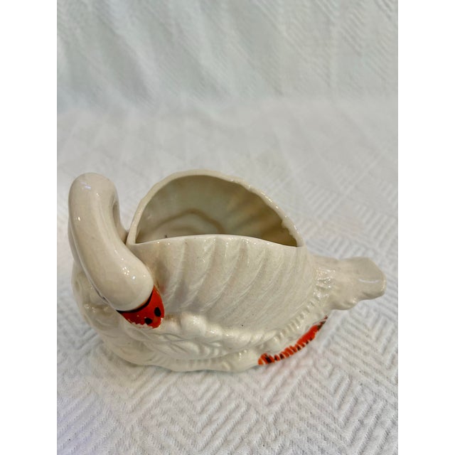 Mid 20th Century Petite Porcelain Swan Vase or Planter For Sale In New Orleans - Image 6 of 10