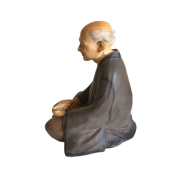 * vintage doll ୨୧ * 陶器製 愛らしい 男の子の フィギュア Gogatsu Ningyo Momotaro Peach boy Japanese Pottery doll Mino