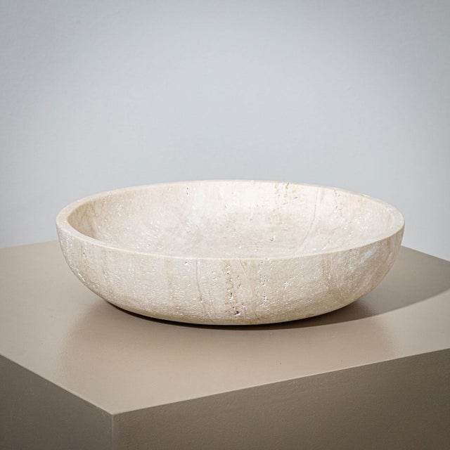 Early 21st Century Decorative Travertine Bowl, 21st Century For Sale - Image 5 of 6