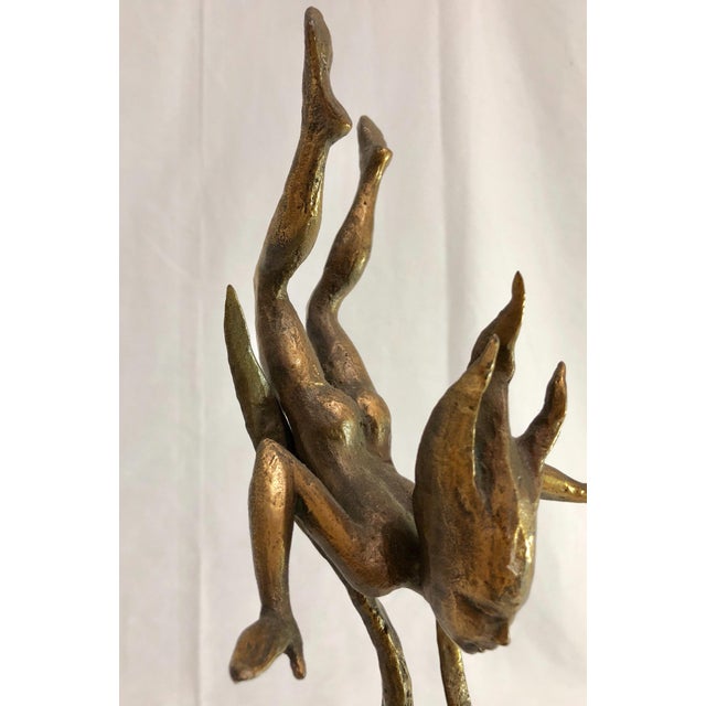 Bronze Mid Century Bronze Mermaid Sculpture For Sale - Image 8 of 10
