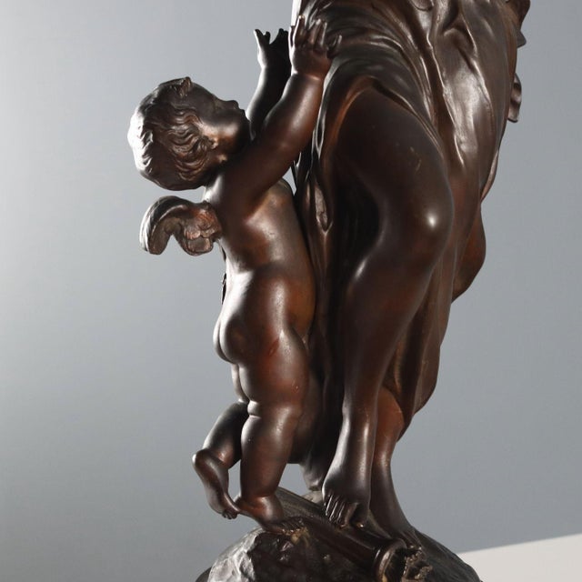 After M. Moreau, Sculpture of Venus and Love, 20th Century, Bronze For Sale - Image 6 of 10