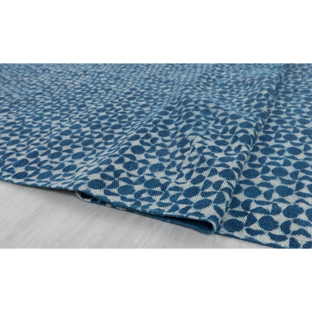 Not Yet Made - Made To Order Blue Indigo Hand Woven Bohemian Cotton Flatweave Kilim Rug, Boho Blue Rug 5x7Ft. For Sale - Image 5 of 18