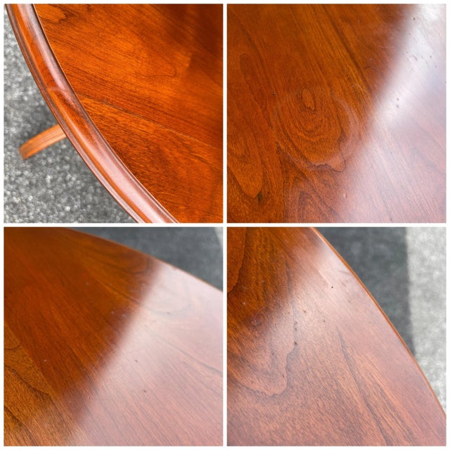 Vintage Pennsylvania House Traditional Solid Cherry Round Pedestal Side Table For Sale - Image 12 of 13