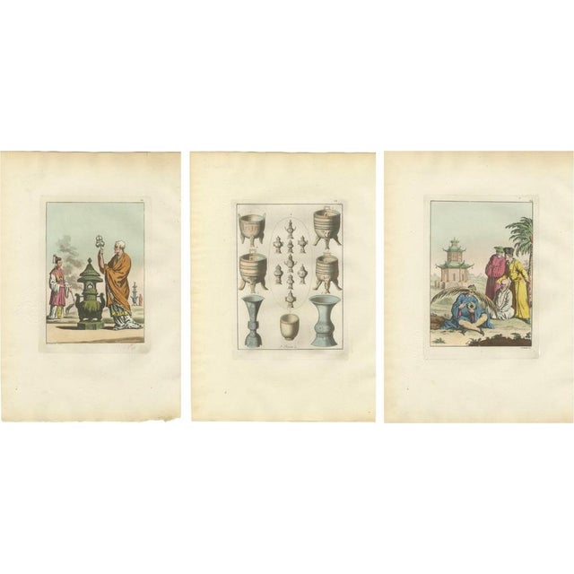 Ferrario, Chinese Costume and Ritual Scenes, 1815, Prints, Set of 3 For Sale - Image 9 of 9