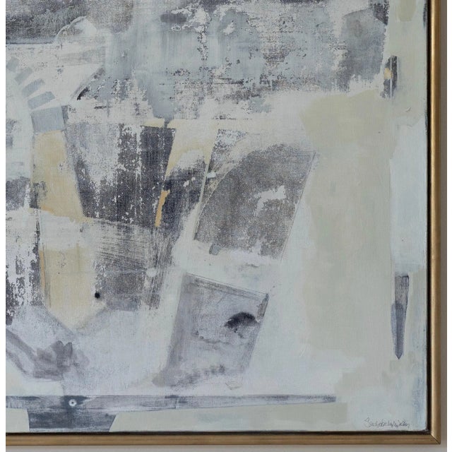 2018 “Footnote” Large Black, White and Gray Acrylic on Canvas by Sandy Walker For Sale - Image 4 of 8