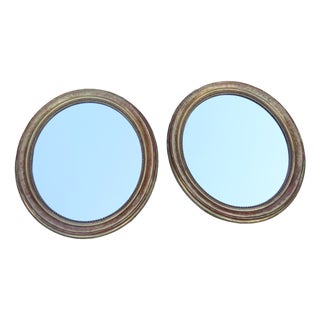 Louis Philippe Oval Giltwood Mirrors, Set of 2 For Sale