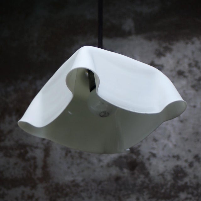 1930s French White Mat Opaline Glass Pendant Light For Sale - Image 5 of 7