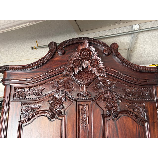 Vintage Mahogany Armoire / Wardrobe For Sale In Jacksonville, FL - Image 6 of 8