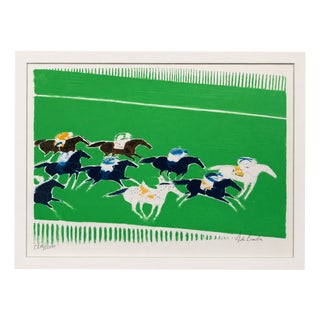 André Brasilier, Courses a Longchamp, 1982, Paper Lithograph For Sale