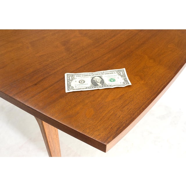 Late 20th Century Tapered Legs Walnut 3 Leaves Danish Mid Century 66" Long Dining Table MINT! For Sale - Image 5 of 13