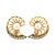 Gold 1950s American Two-Tone Gold Pearl and Diamond Fan Ear Clips, Pair For Sale - Image 8 of 11