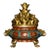 Cloisonne Enamel Incense Burner, Gilded Yuanbao Lid & Dragon Handles, Chinoiserie Wealth Motif Censer For Sale