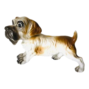 Vintage Hand Painted Porcelain Terrier Dog Figurine