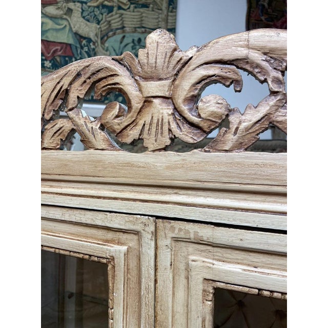 Vintage Painted Vitrine with Glass Shelves For Sale - Image 6 of 7