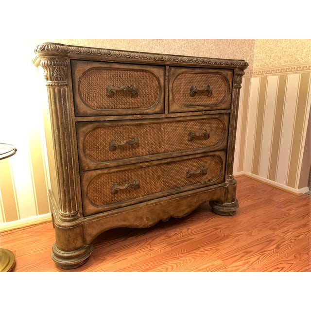 Sienna Elegant Ornately Carved Rattan Chip Dresser For Sale - Image 8 of 15