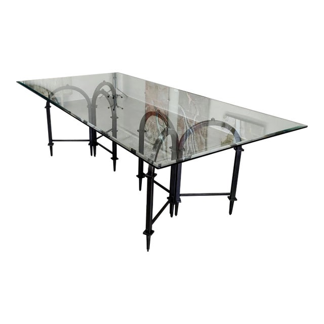 Large Modern Global Views Glass Table For Sale