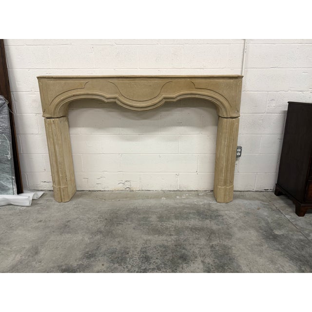 French Louis XV Style Limestone Mantel For Sale - Image 4 of 15
