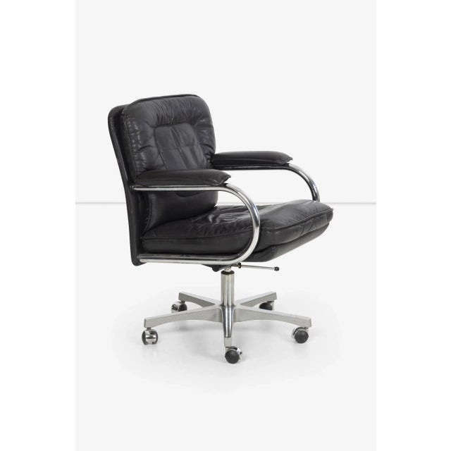 Modern Frank Mariani Leather Desk Chair For Sale - Image 3 of 13