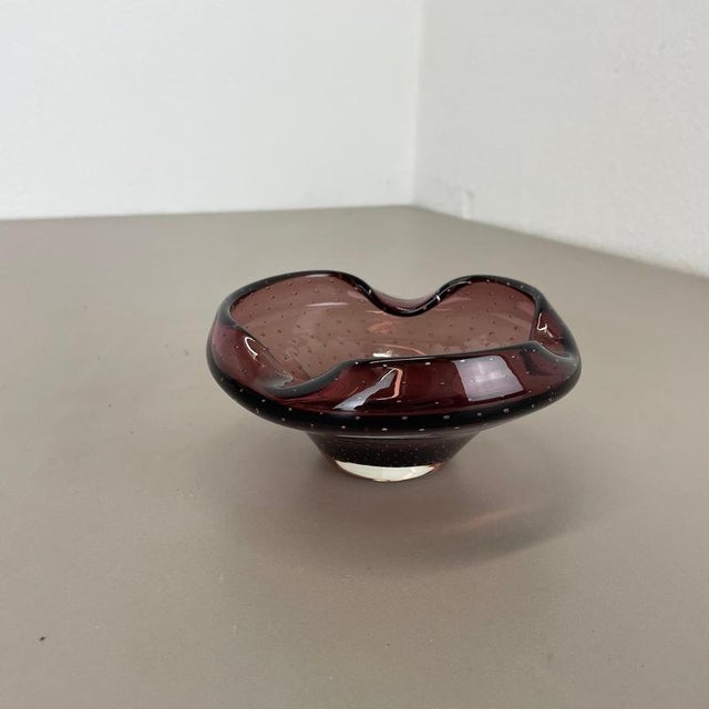 1970s Large Purple Murano Bubble Glass Shell Ashtray, Italy, 1970s For Sale - Image 5 of 18