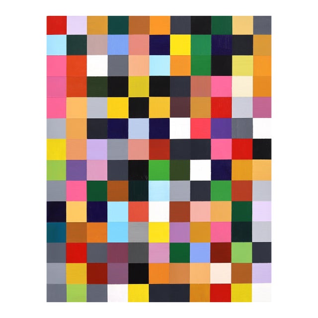 154 Squares v.3 - Modern Color Drenched Abstract Geometric Acrylic Painting by Brandon Neher For Sale