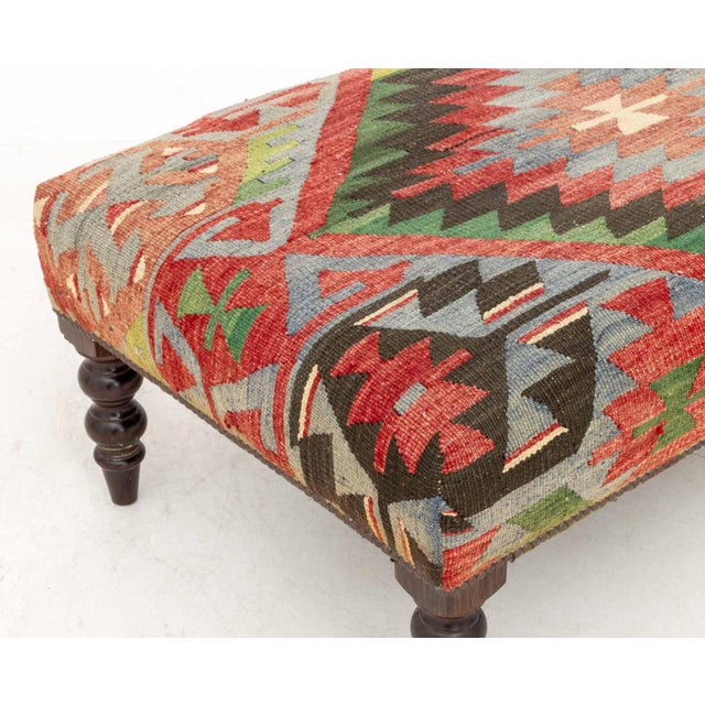 George Smith Kilim Upholstered Ottoman For Sale In New York - Image 6 of 8