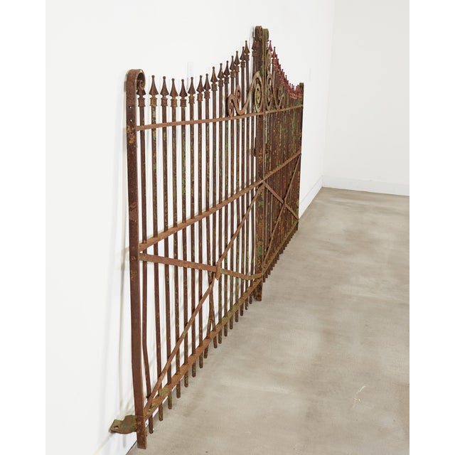 19th Century Stewart Iron Works Wrought Iron Double Entry Gates For Sale - Image 4 of 18