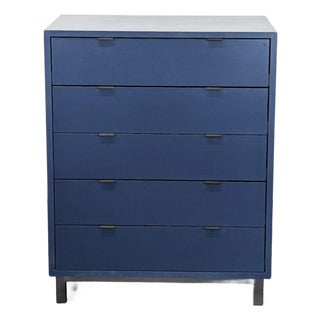 Room & Board Copenhagen Modern Blue 5-Drawer Dresser For Sale